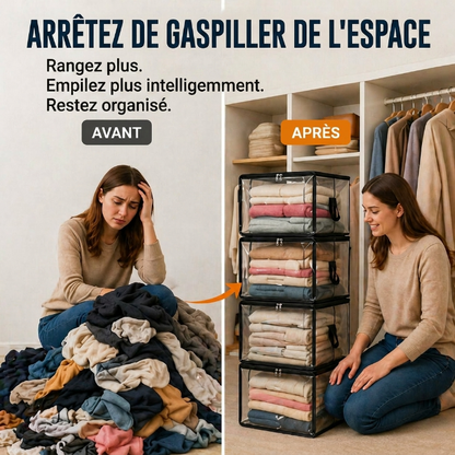📦Sac de Stockage Transparent Extra-Robuste avec Fermeture – Parfait pour Vêtements, Couettes et Rangement🔴
